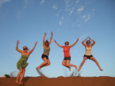 happy girls in merzouga